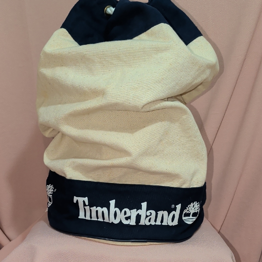 Timberland Tan and Black Canvas Tote